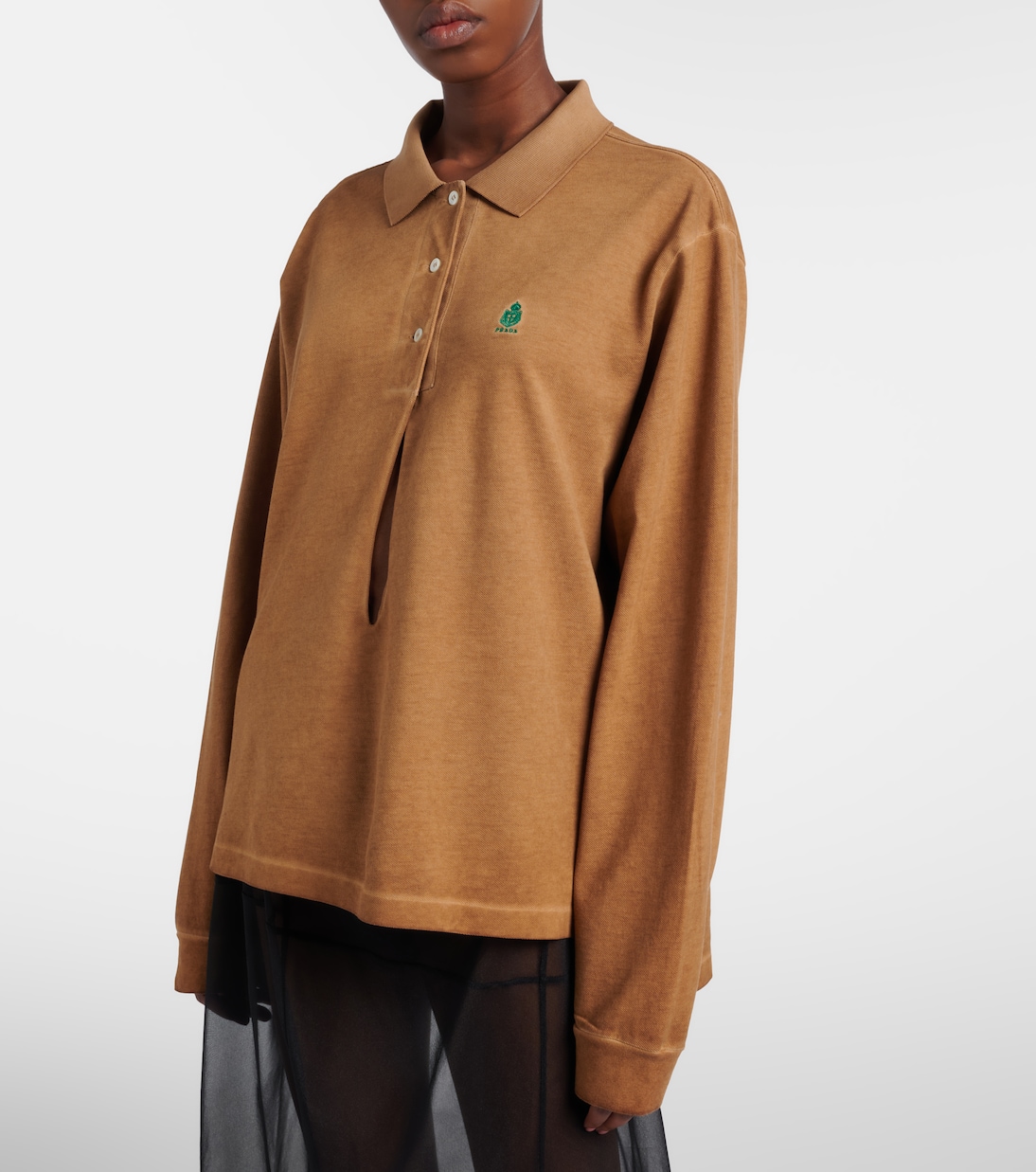 Oversize-Hemd aus Baumwoll-Piqué | Prada