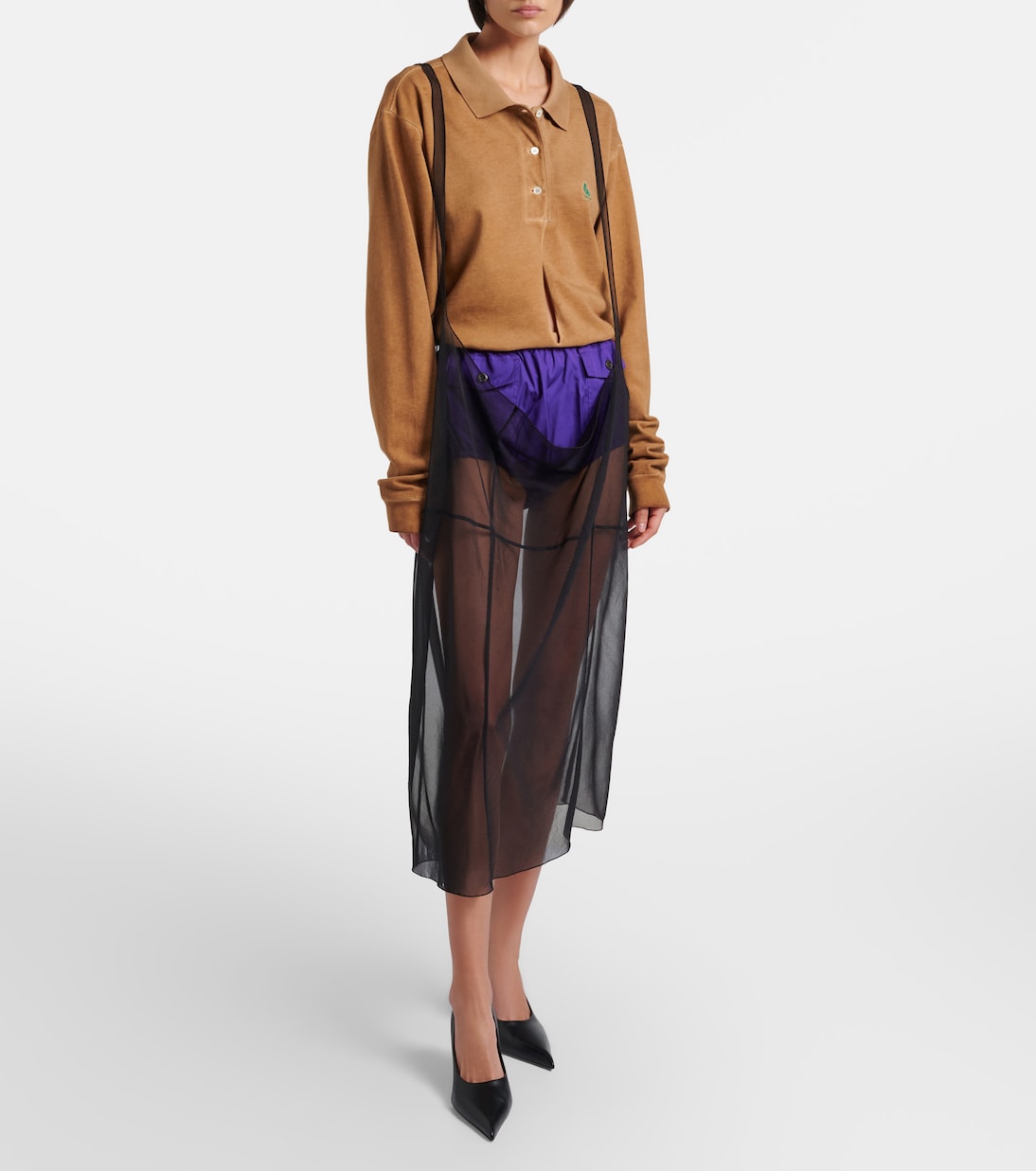 Polo oversize in piqué di cotone | Prada