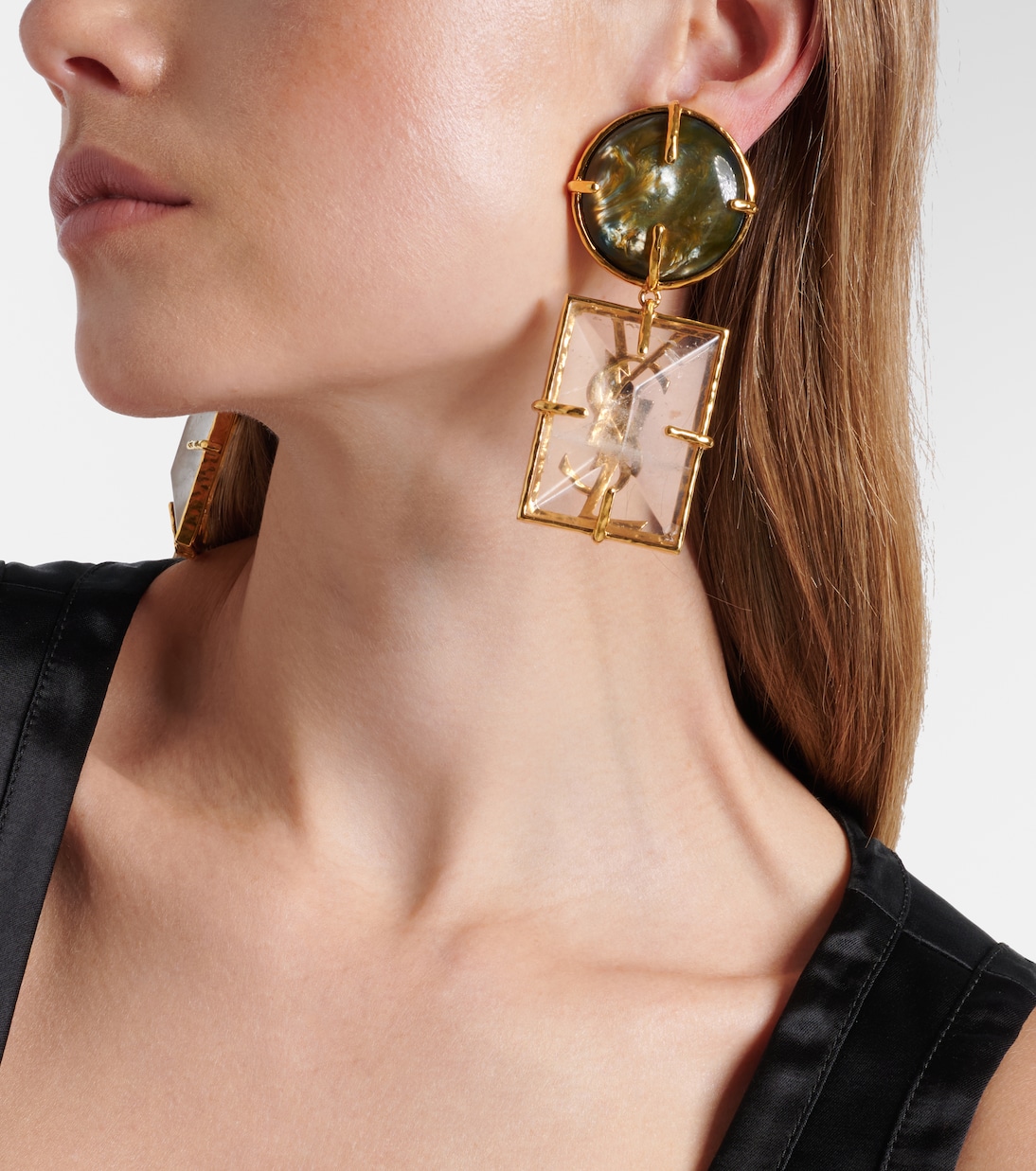 Cassandre clip-on earrings | Saint Laurent