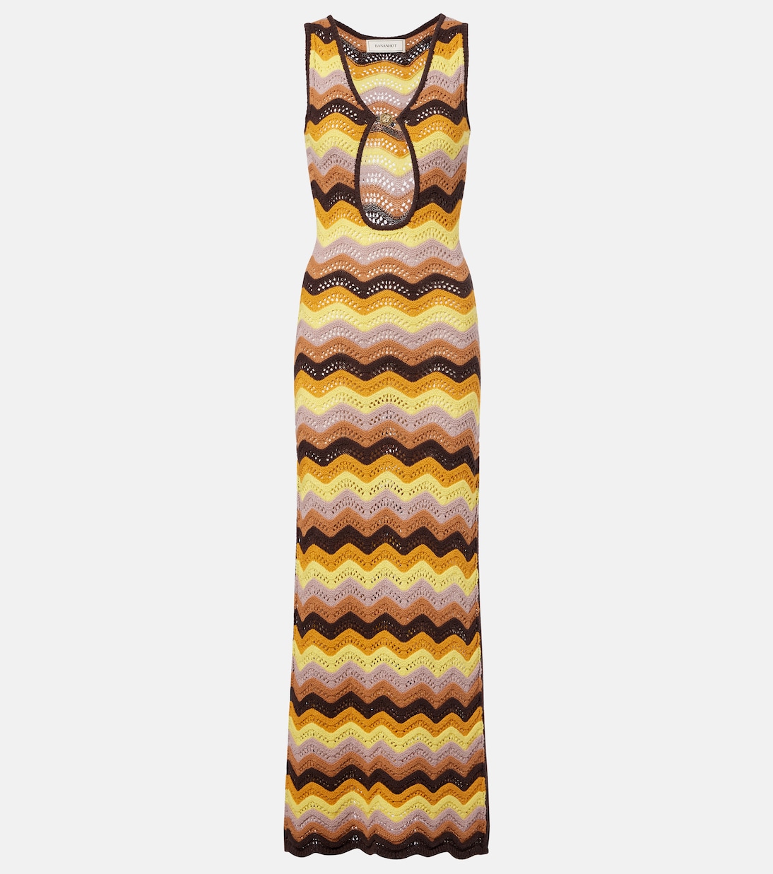 Vestido largo Charli de croché en mezcla de algodón | Bananhot