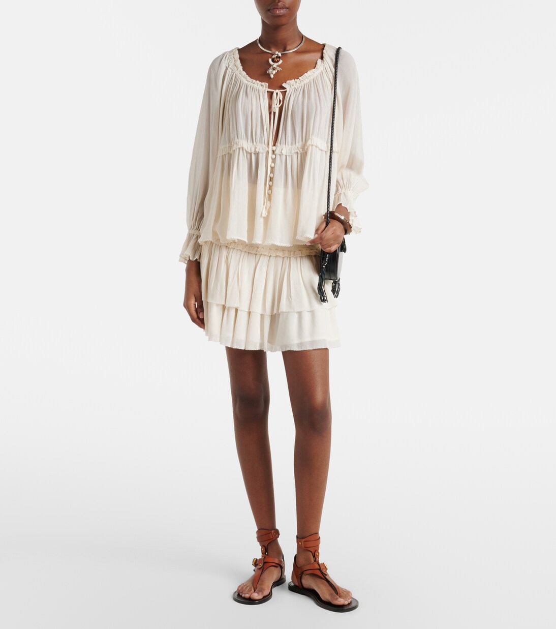 Farrah tiered miniskirt | Poupette St Barth