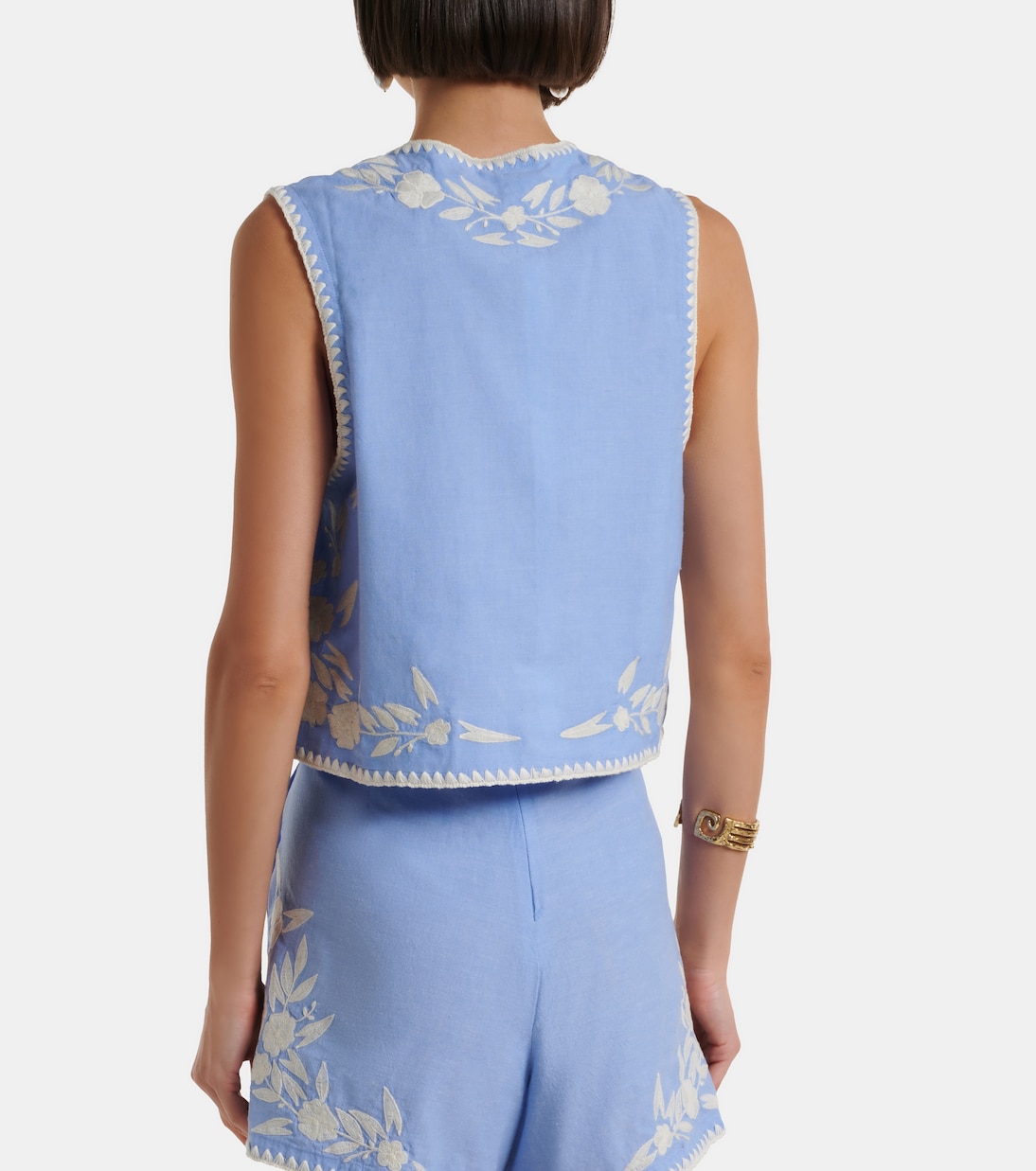 Chaleco de algodón bordado | Juliet Dunn