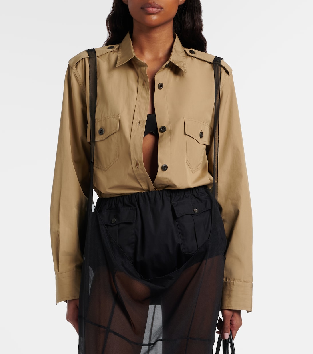 Oversized silk crêpe de chine bra top | Prada