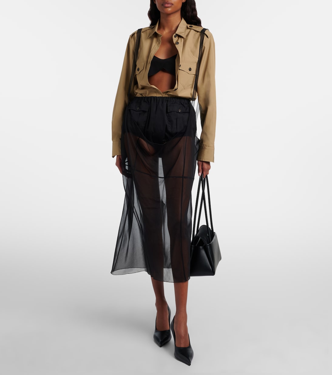 Oversized silk crêpe de chine bra top | Prada