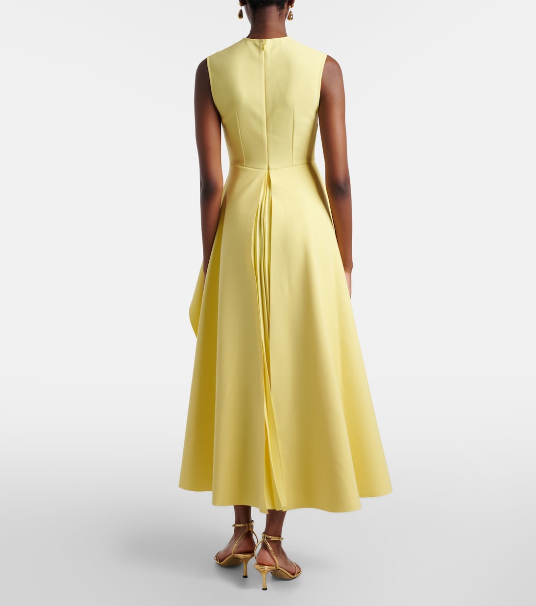 Severny draped pleated midi dress | Solace London