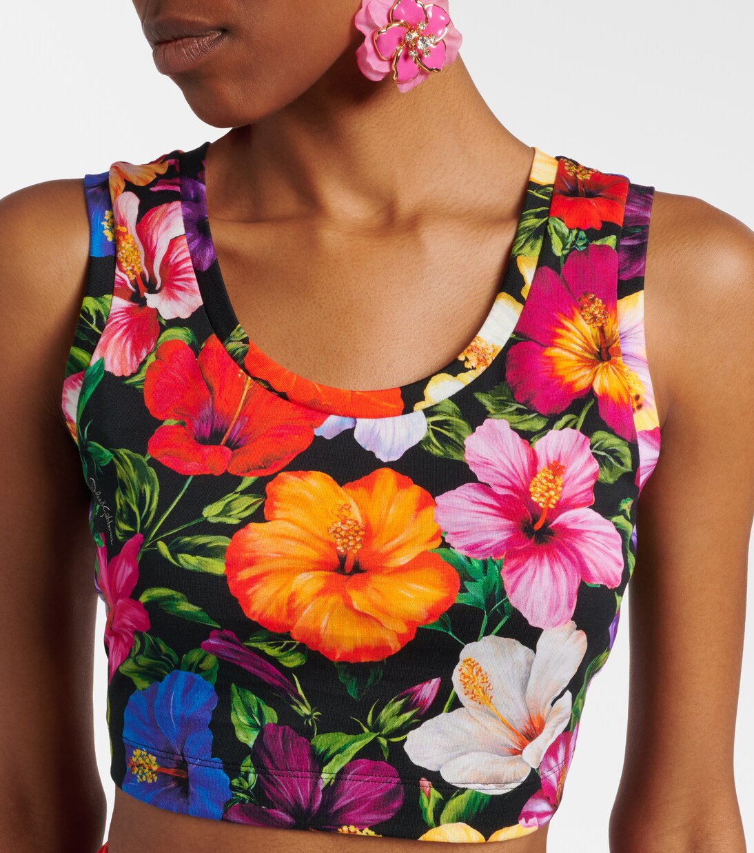 Floral cotton crop top | Dolce&Gabbana