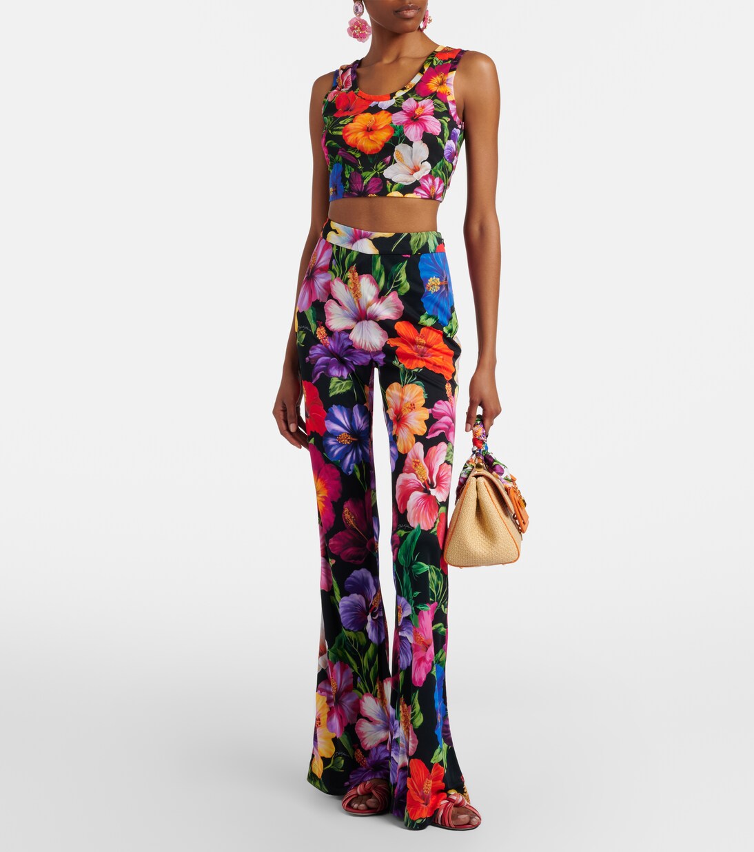 Floral cotton crop top | Dolce&Gabbana