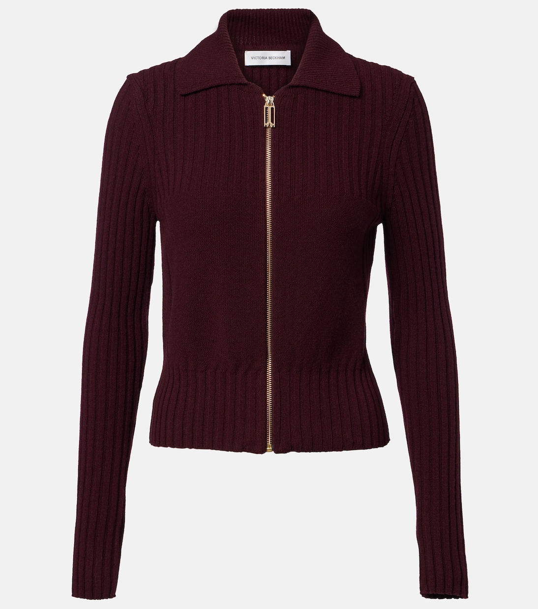 Wool and cashmere-blend zip-up cardigan  | Victoria Beckham
