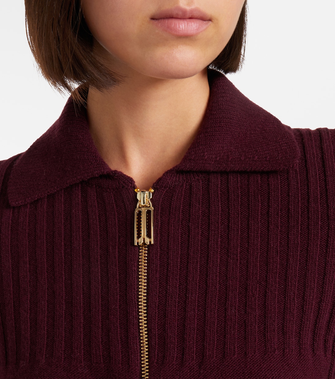 Wool and cashmere-blend zip-up cardigan  | Victoria Beckham