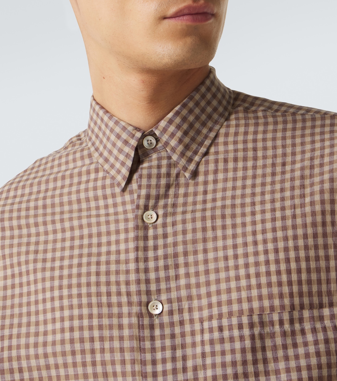 Gingham cotton poplin shirt | Auralee