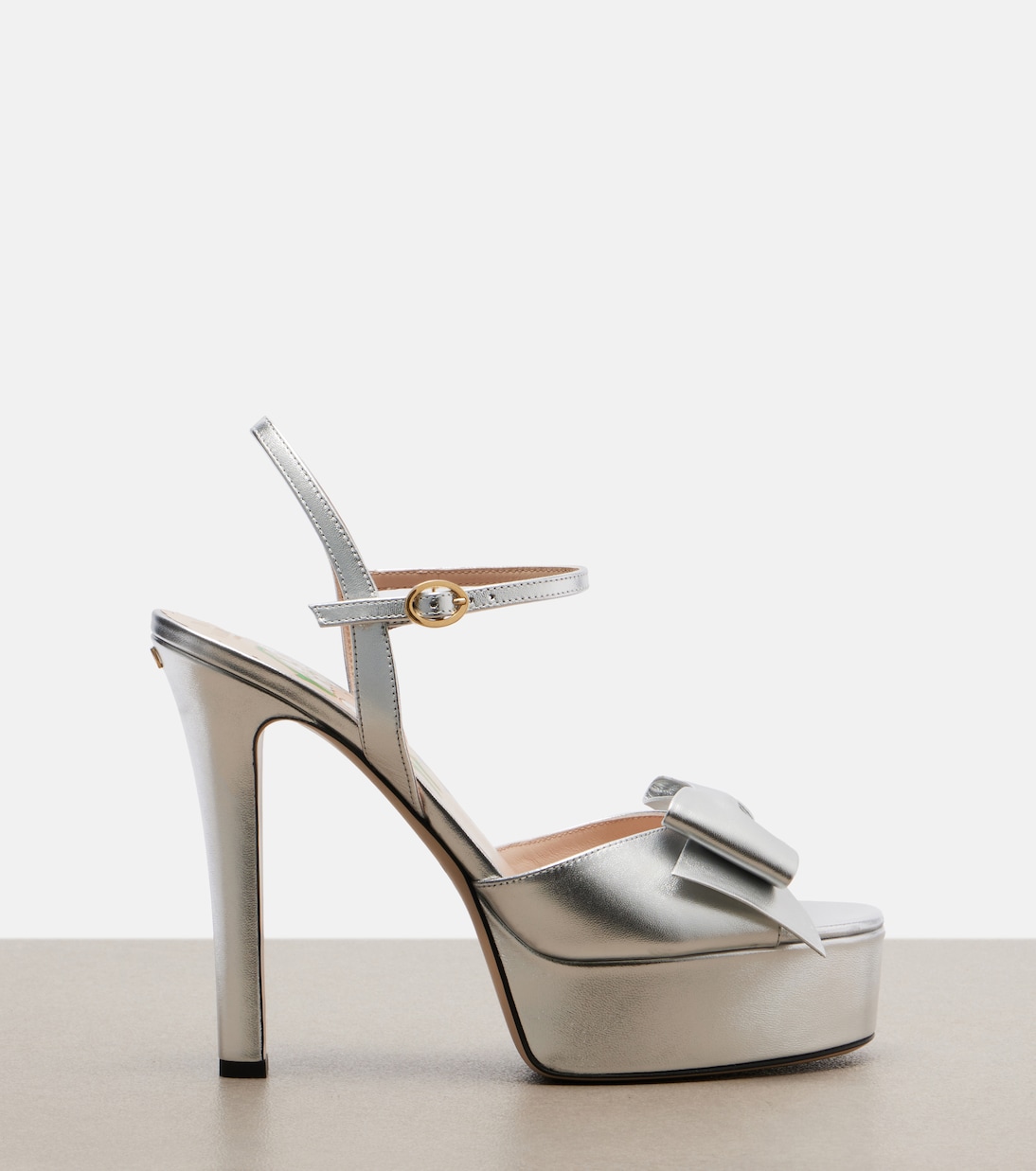 Bowow metallic leather platform sandals | Valentino Garavani