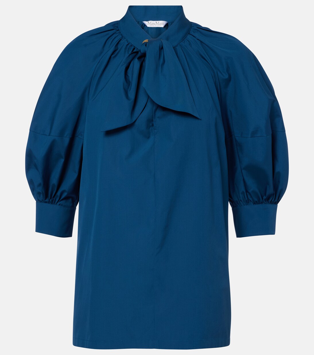 Tie-neck cotton poplin blouse | Max Mara