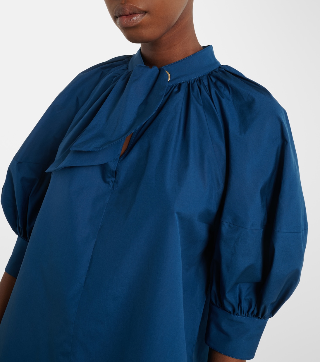 Tie-neck cotton poplin blouse | Max Mara