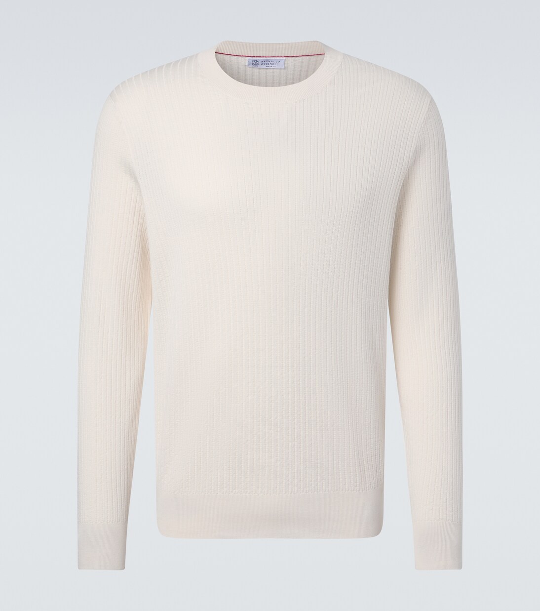 리브 니트 코튼 스웨터 | Brunello Cucinelli