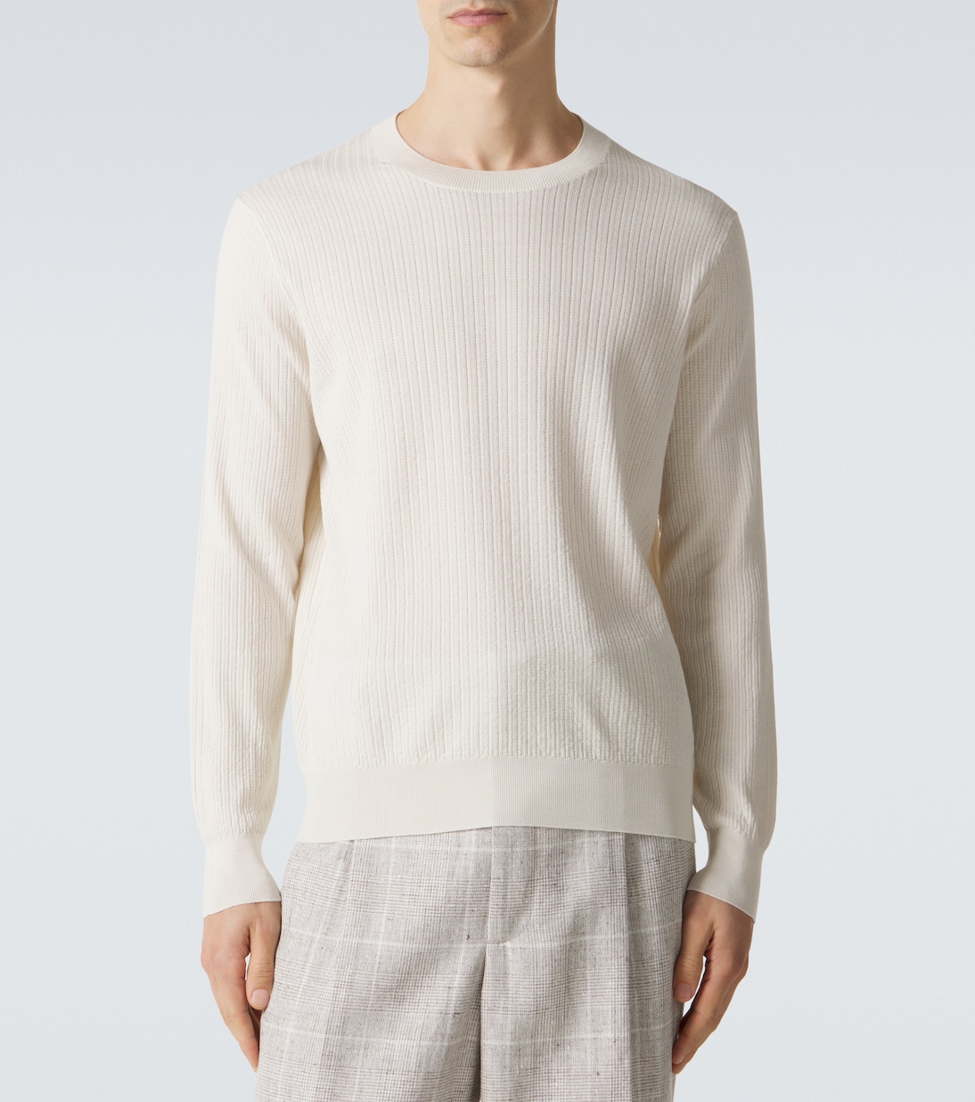 리브 니트 코튼 스웨터 | Brunello Cucinelli