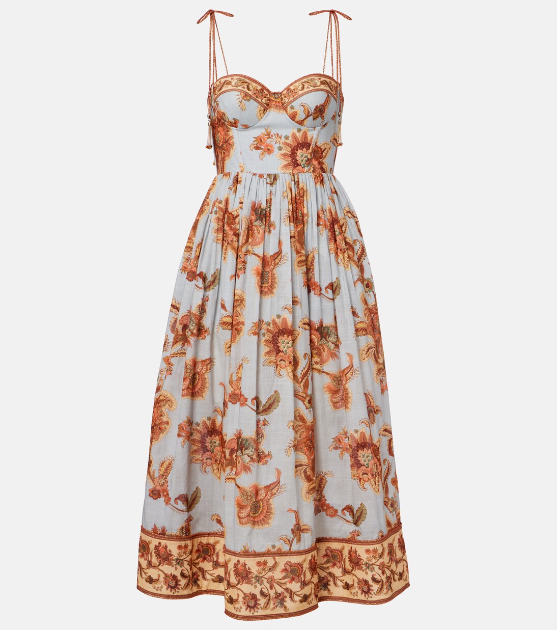 Aster paisley cotton bustier dress | Zimmermann