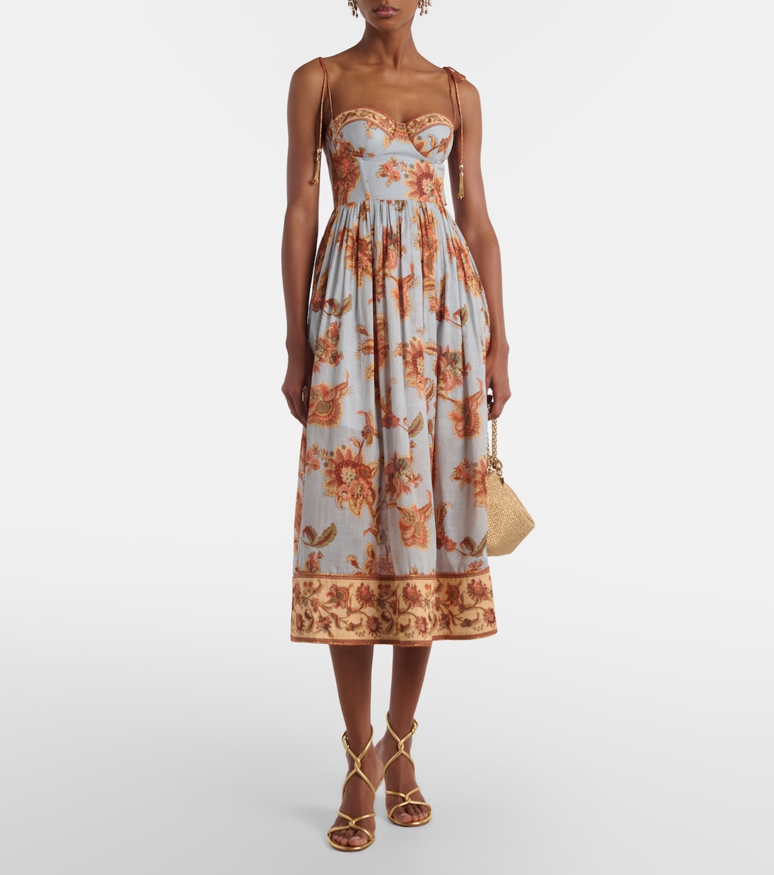 Aster paisley cotton bustier dress | Zimmermann