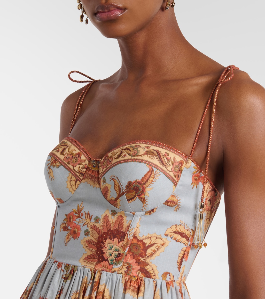 Aster paisley cotton bustier dress | Zimmermann