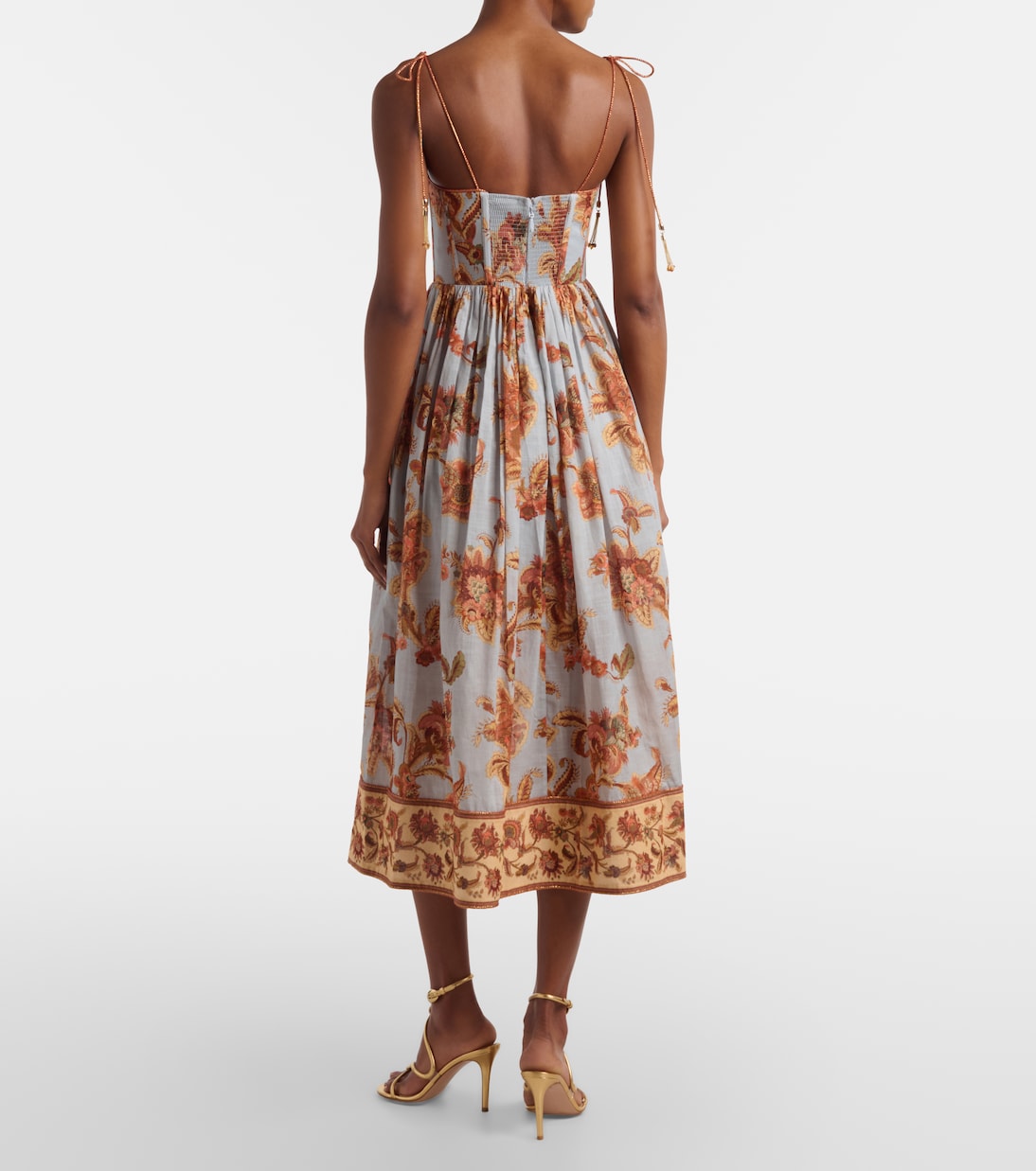 Aster paisley cotton bustier dress | Zimmermann