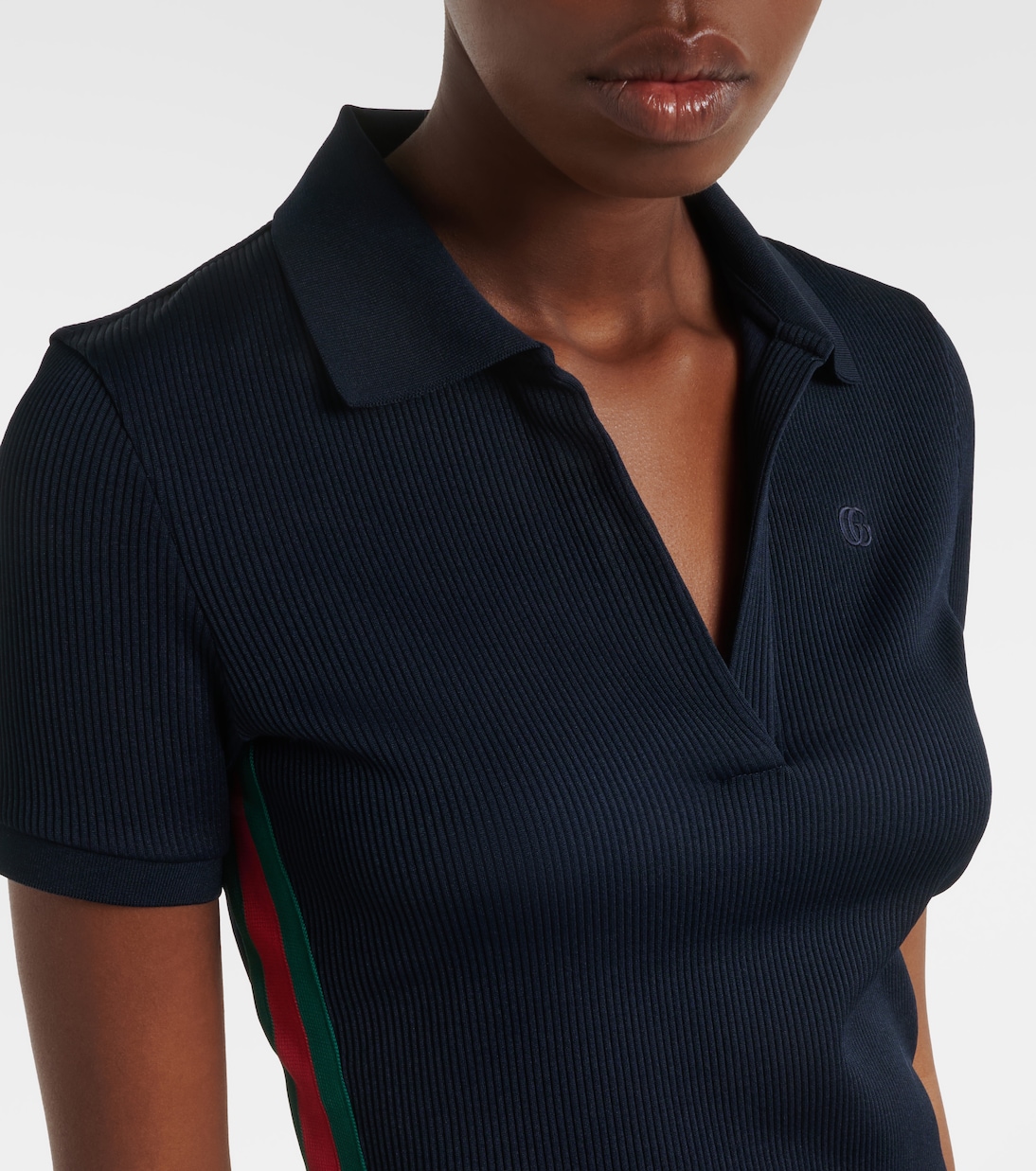 Polokleid Web Stripe aus Rippstrick | Gucci