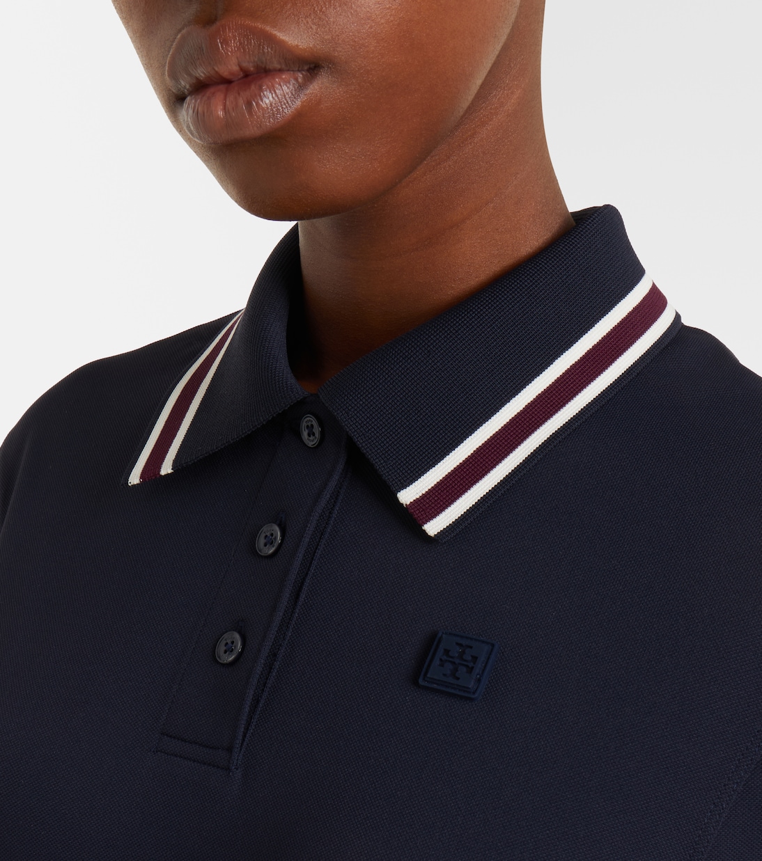 Striped pleated polo dress | Tory Burch