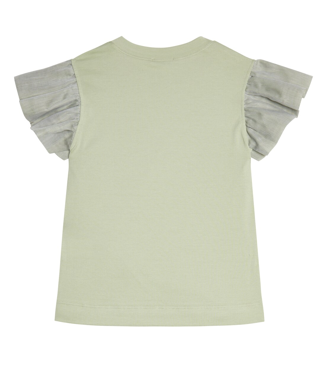 Tulle-trimmed cotton T-shirt | Brunello Cucinelli Kids