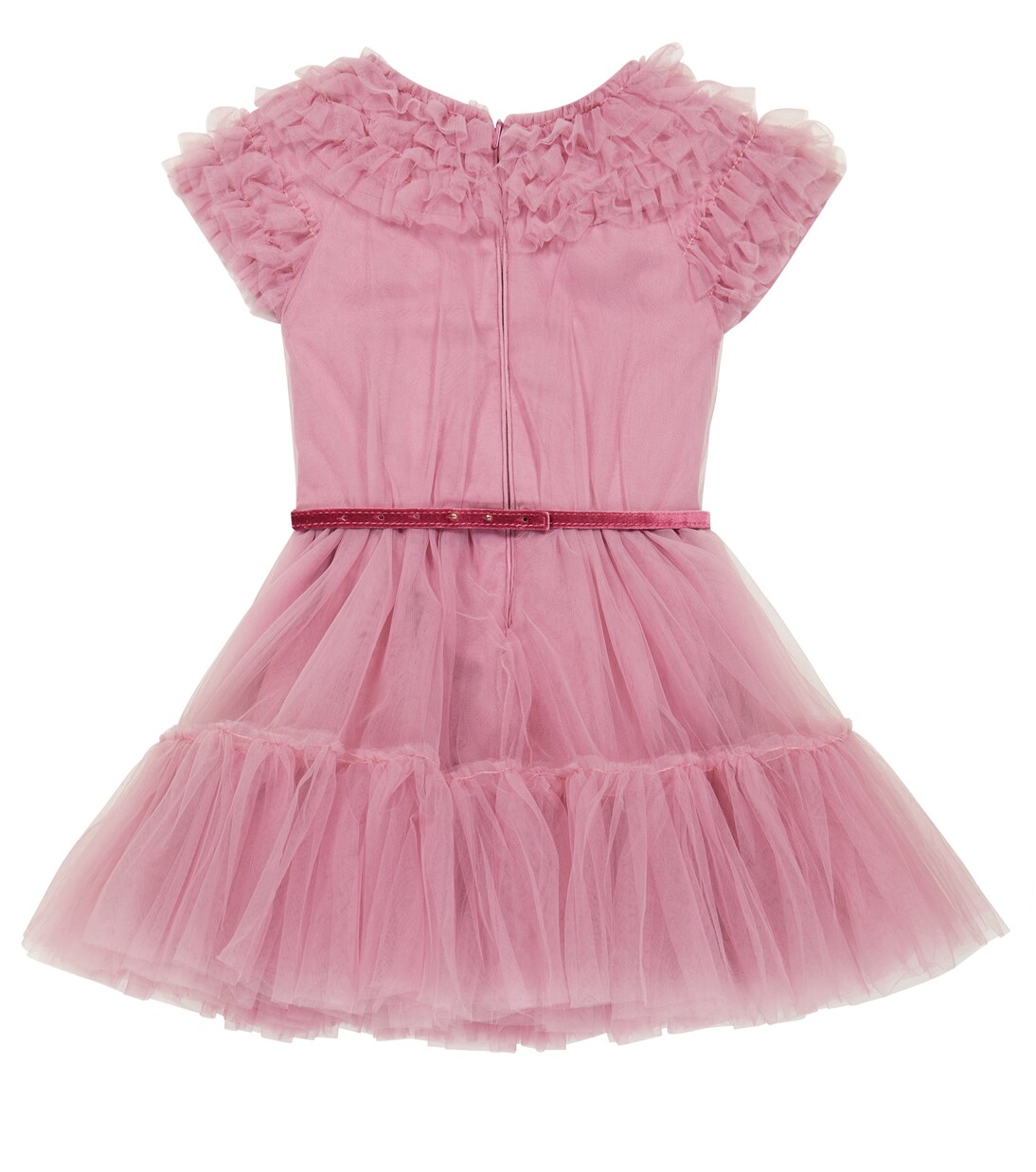 Floral-embellished tulle dress | Monnalisa