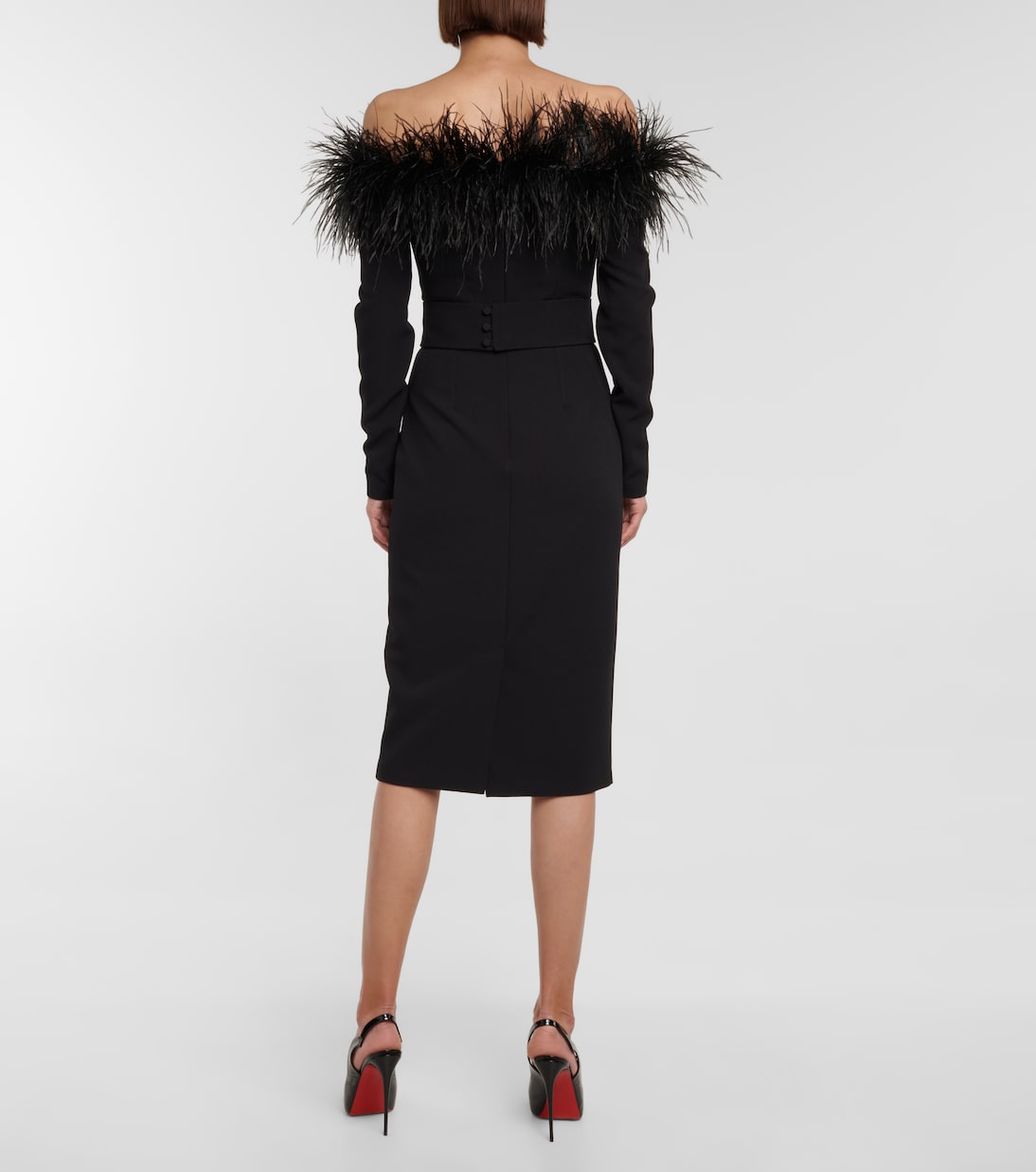 Robe midi à plumes | Safiyaa