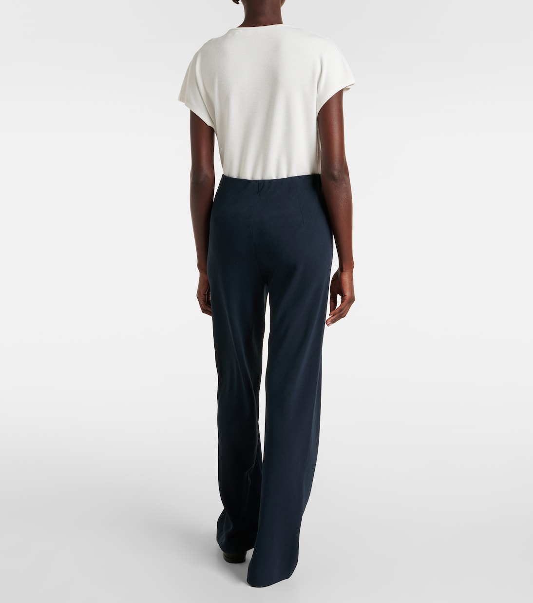 High-Rise-Hose aus Crêpe | Vince