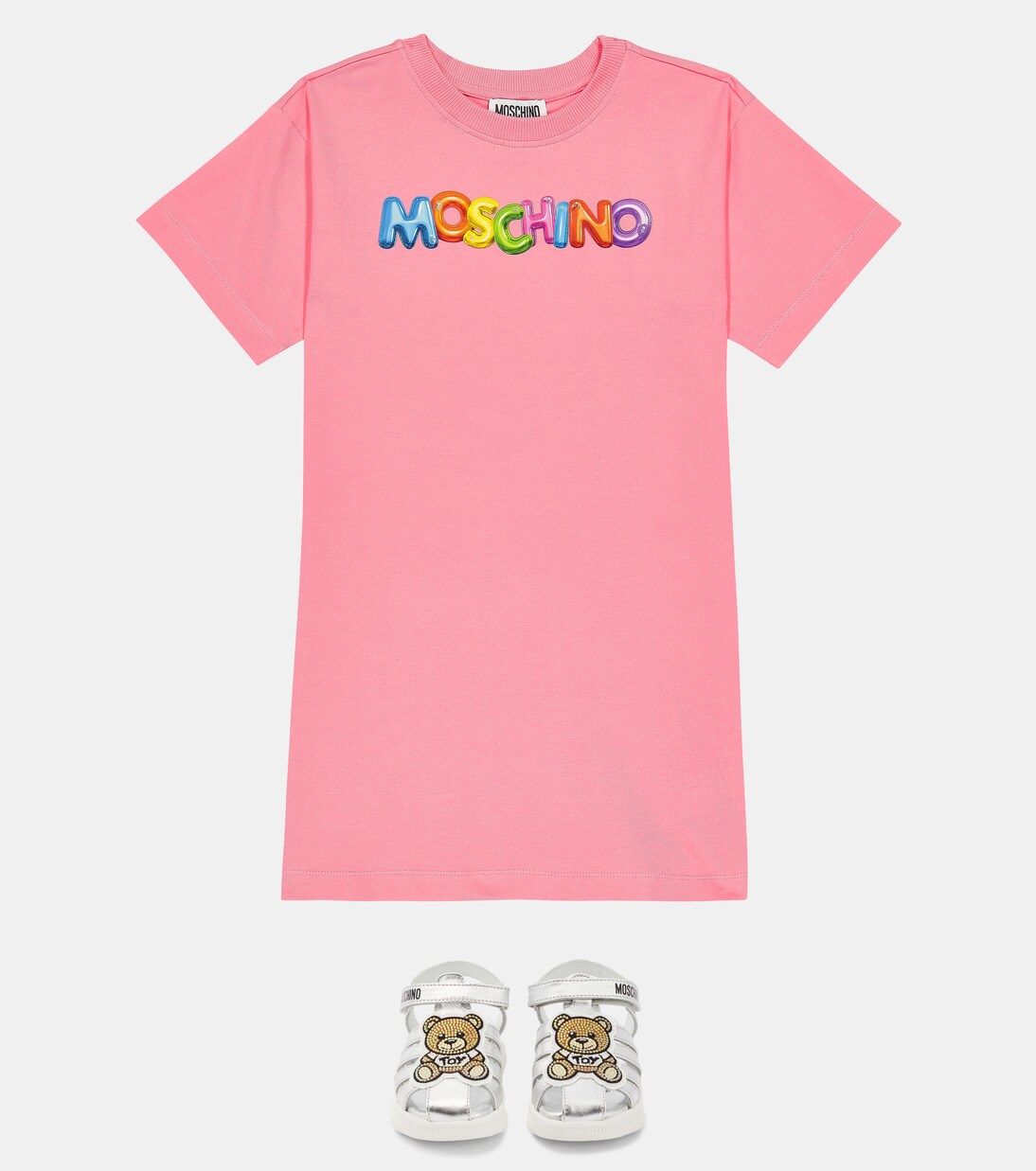 Logo cotton-blend T-shirt dress | Moschino Kids