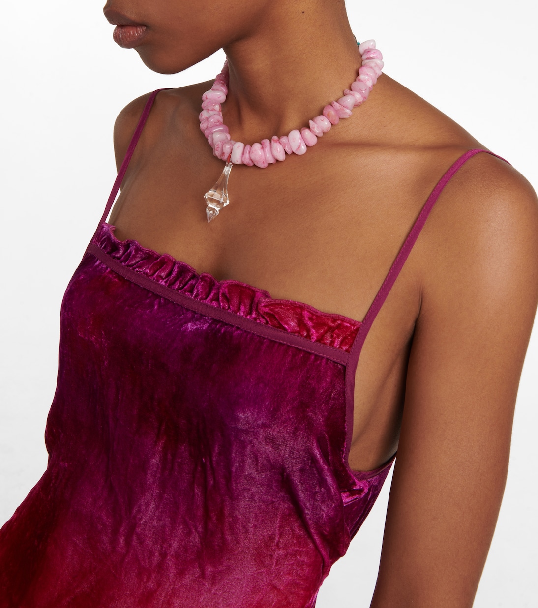 Robe midi en velours de soie mélangée | Acne Studios