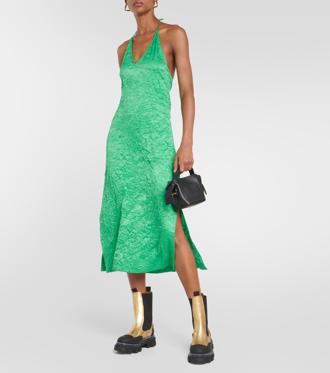 Metallic leather Chelsea boots | Ganni