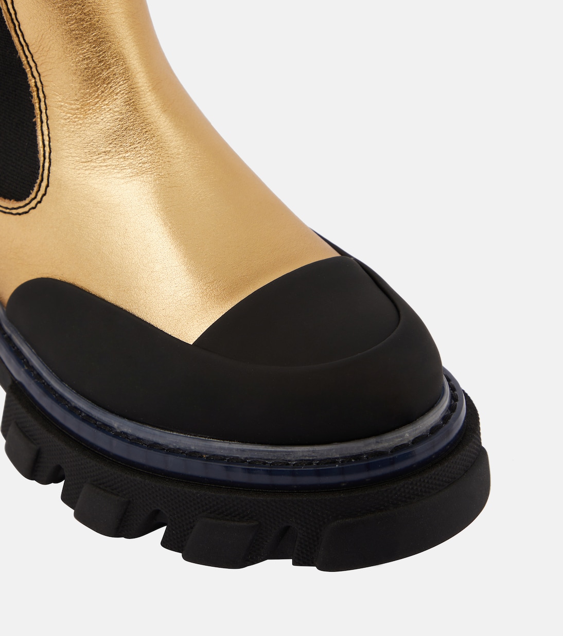 Metallic leather Chelsea boots | Ganni