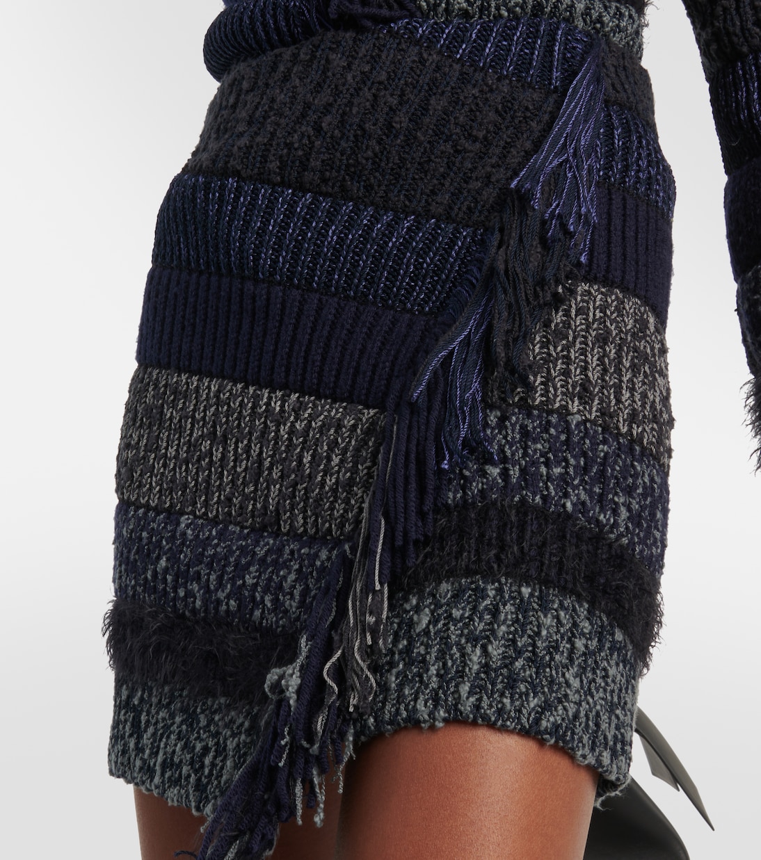 Striped knit cotton-blend miniskirt | Acne Studios