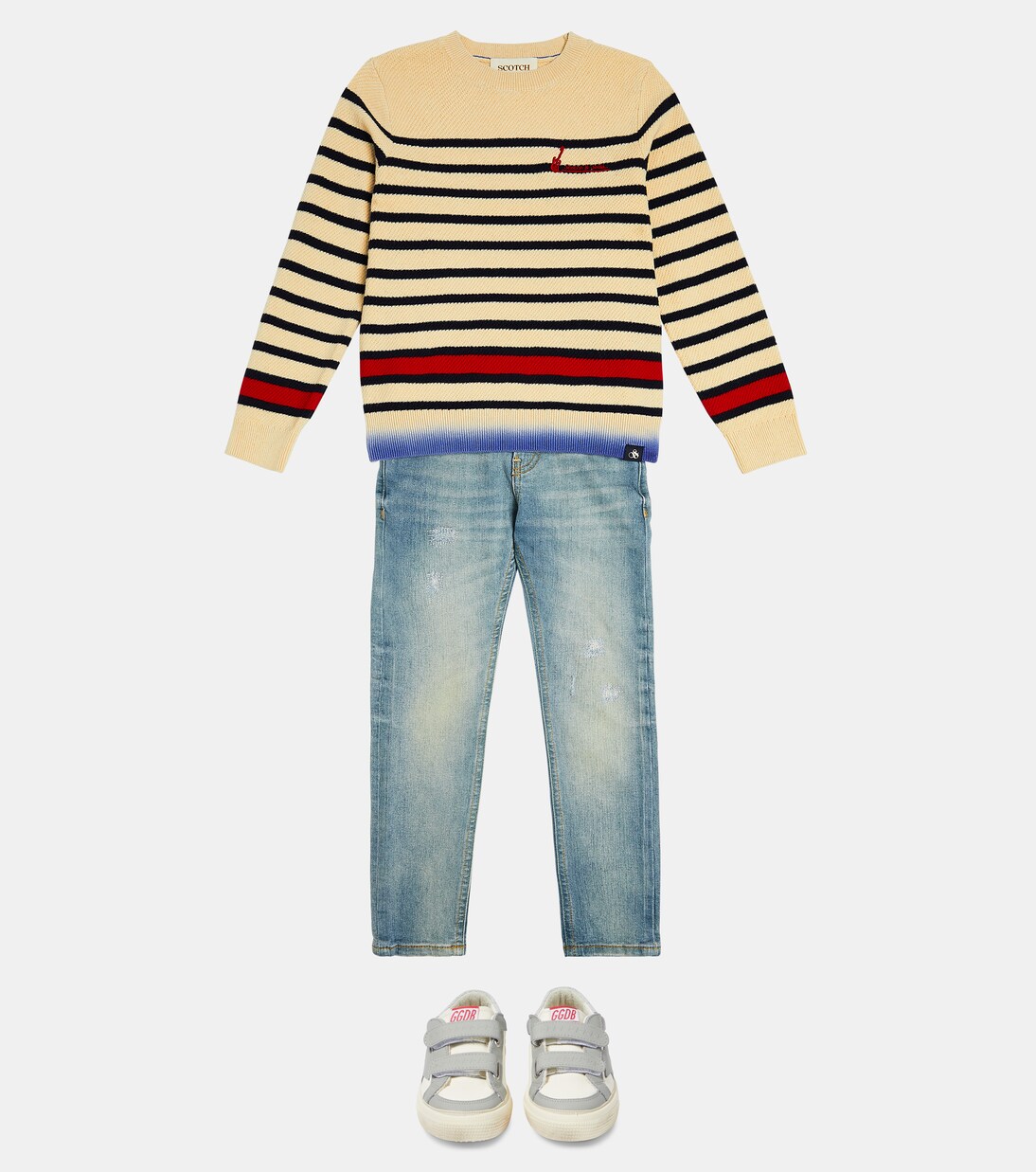 Striped cotton and wool sweater  | Scotch & Soda Kids