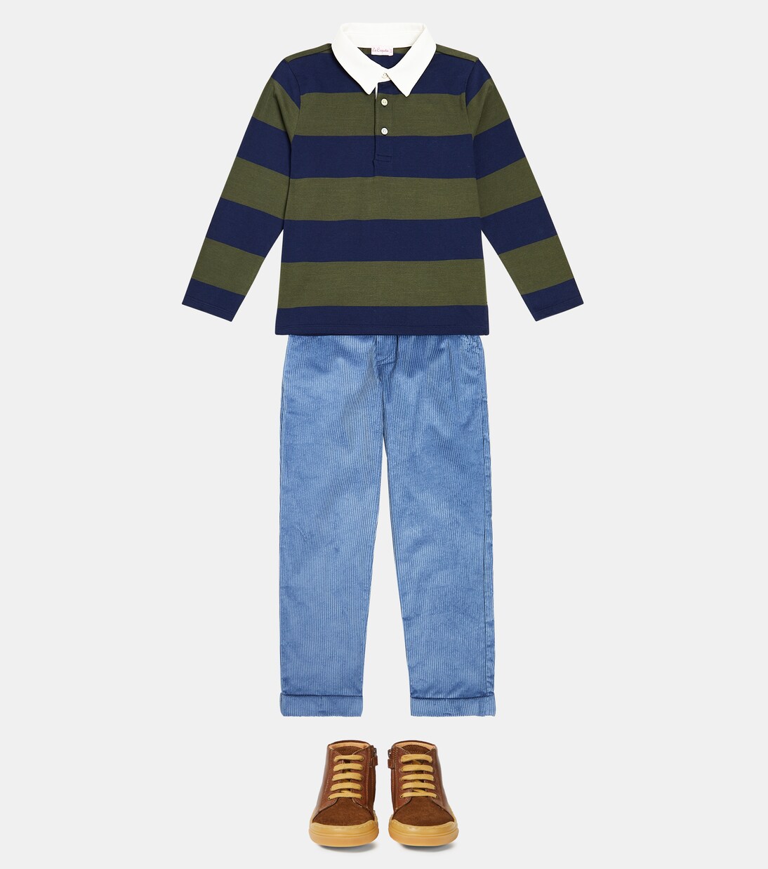 Suede-trimmed leather sneakers | Petit Nord