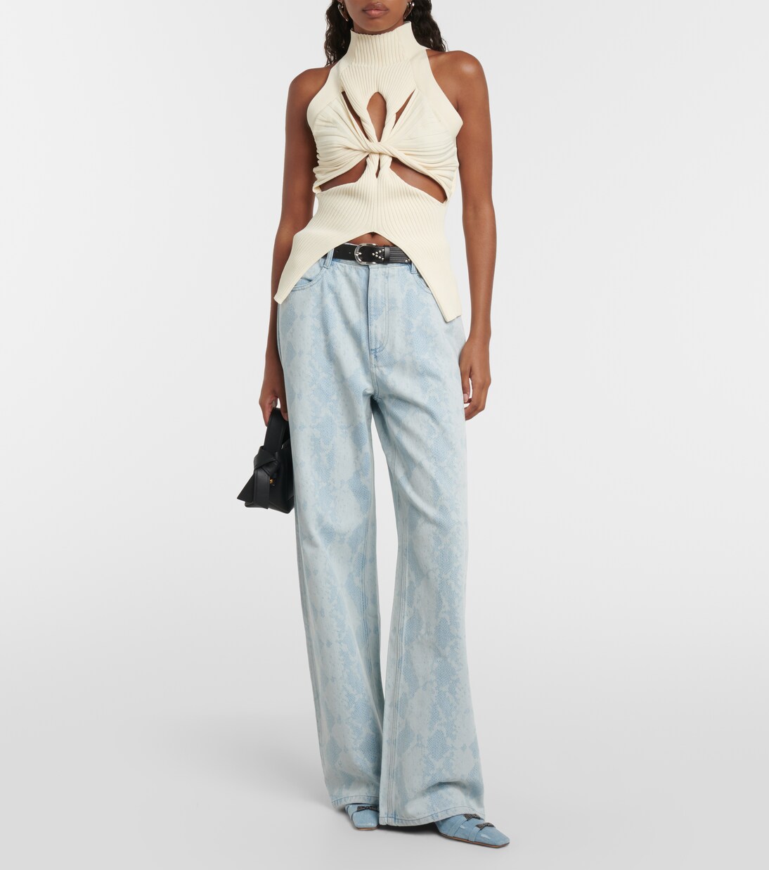 Jeans a gamba larga con stampa | Dion Lee
