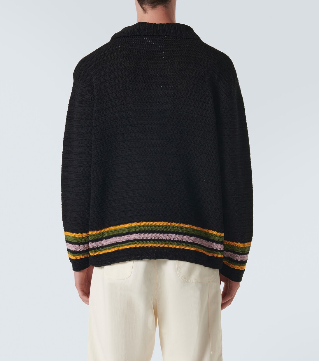 Harbor Stripe crochet cotton cardigan | Bode