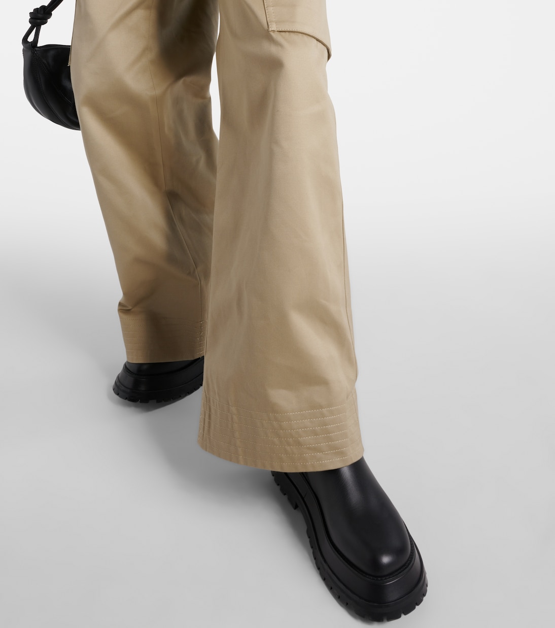 Pantalon ample à taille haute en coton | Sacai