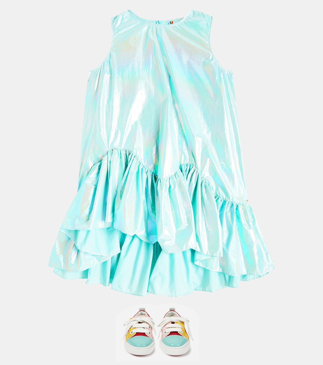 Ruffled metallic dress | Caroline Bosmans