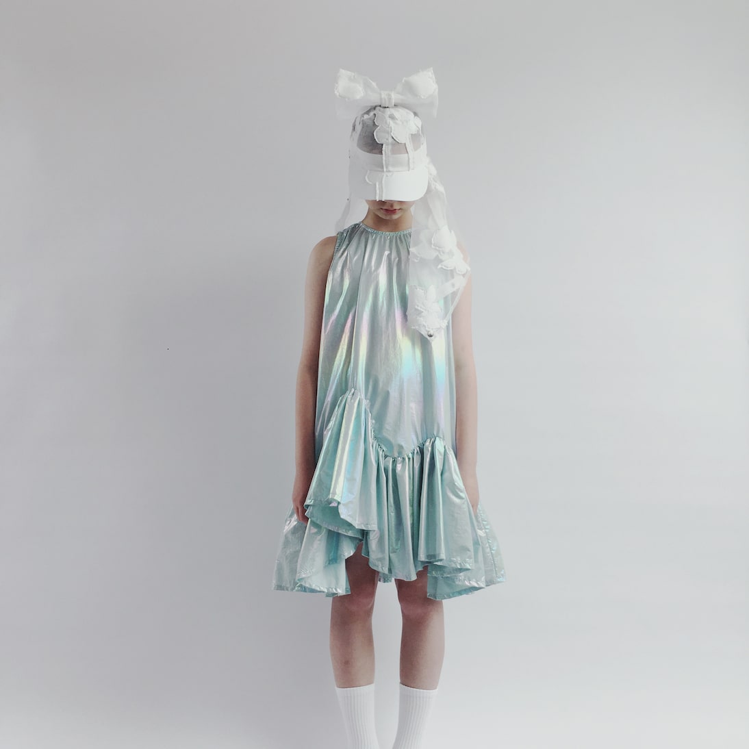 Ruffled metallic dress | Caroline Bosmans
