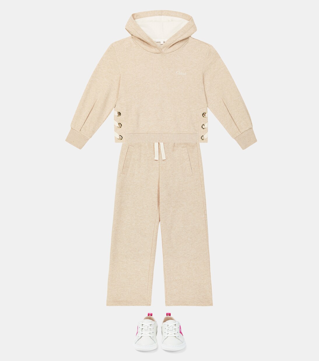 Cotton jersey hoodie | Chloé Kids