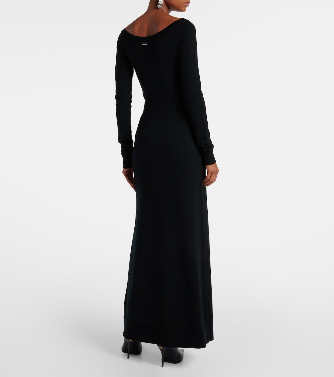 Vestido largo en mezcla de lana | Balenciaga