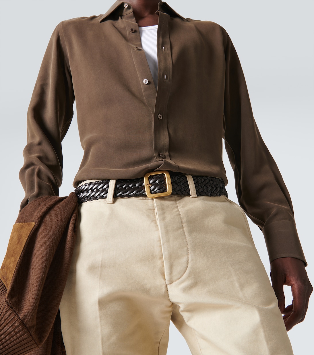 Woven leather belt | Tom Ford