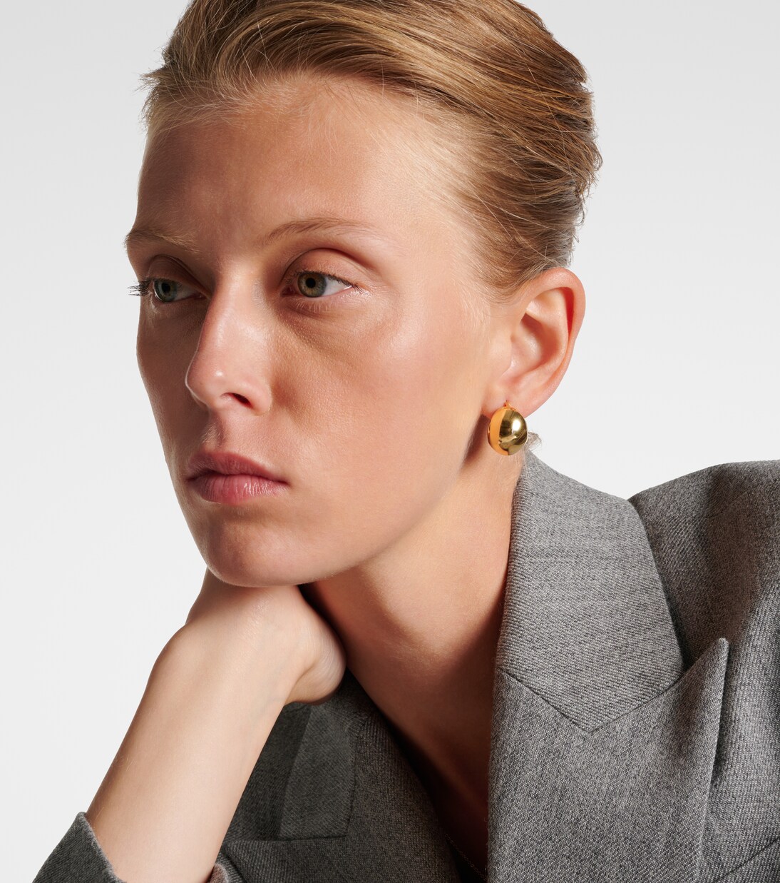 Ultra Puff 14kt gold huggies | Stone and Strand