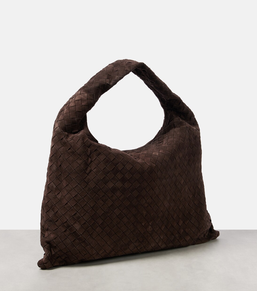 Hop Intrecciato Large suede shoulder bag | Bottega Veneta