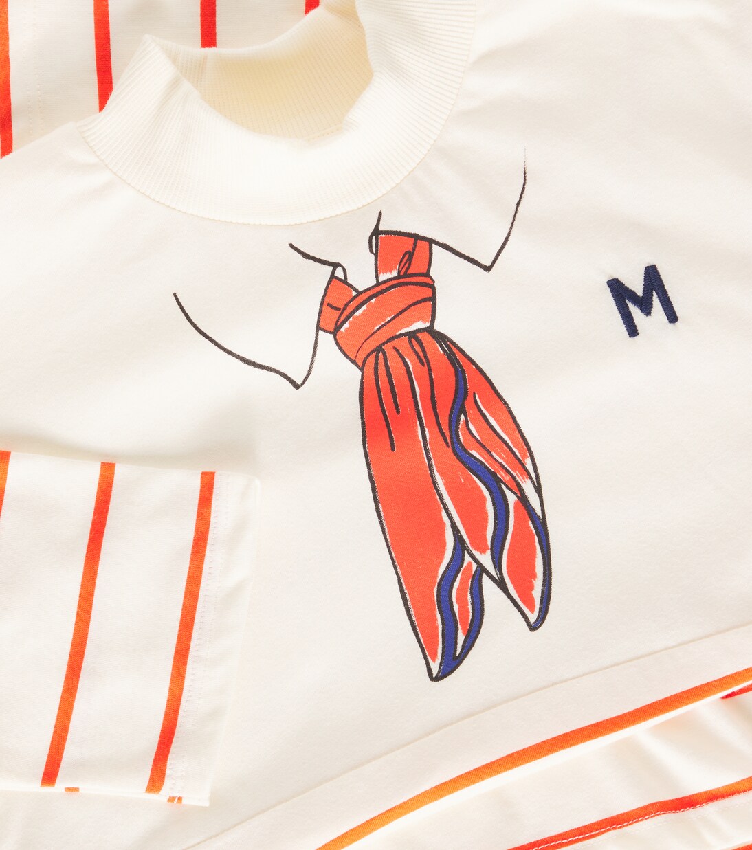 Scarf-detail cotton dress | Mini Rodini