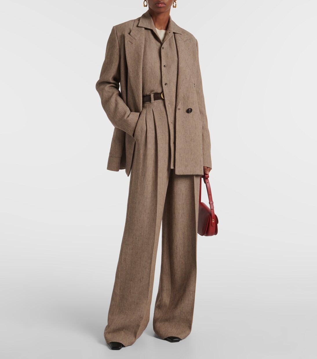 André chevron linen crêpe shirt | Loro Piana