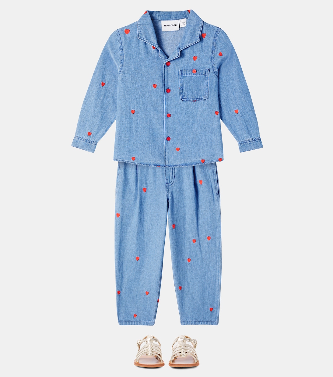 Embroidered jeans | Mini Rodini