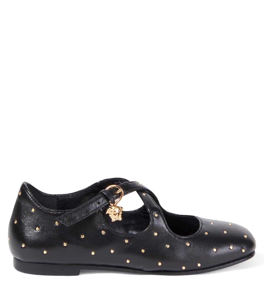 Medusa studded leather Mary Jane flats | Versace Kids